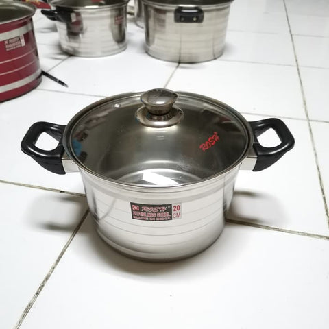 Panci Stainless Steel Tutup Kaca Rosh Saucepot Pilihan 20 - 28 cm