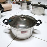 Panci Stainless Steel Tutup Kaca Rosh Saucepot Pilihan 20 - 28 cm