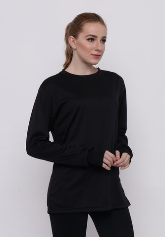 Hitscore Kaos Oblong T-Shirt Long Sleeve Black - Nyari.id