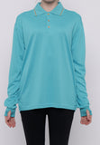 Hitscore Exclusive Kaos Polo Shirt Striped Collar Long Sleeve light Blue - Nyari.id