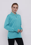 Hitscore Exclusive Kaos Polo Shirt Striped Collar Long Sleeve light Blue - Nyari.id