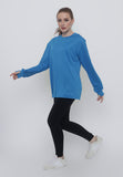 Hitscore Kaos Oblong T-Shirt Long Sleeve Blue - Nyari.id