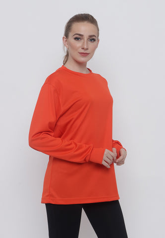 Hitscore Kaos Oblong T-Shirt Long Sleeve Orange - Nyari.id