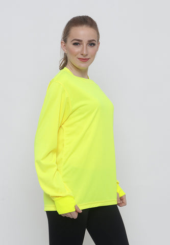 Hitscore Kaos Oblong T-Shirt Long Sleeve Yellow - Nyari.id