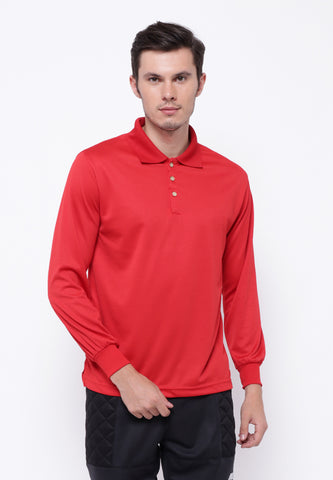 Hitscore Kaos Polo Shirt Long Sleeve Red - Nyari.id