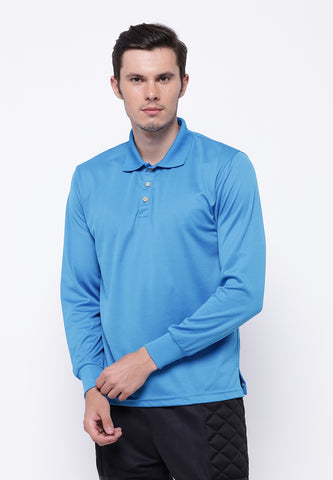 Hitscore Kaos Polo Shirt  Long Sleeve Blue - Nyari.id