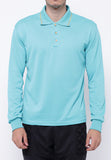 Hitscore Exclusive Kaos Polo Shirt Striped Collar Long Sleeve light Blue - Nyari.id