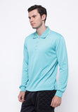 Hitscore Exclusive Kaos Polo Shirt Striped Collar Long Sleeve light Blue - Nyari.id