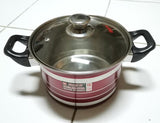 Panci Stainless Steel Tutup Kaca Rosh Saucepot Red Sea