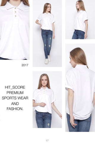 Hitscore Kaos Polo Shirt Short Sleeve White - Nyari.id