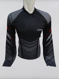 Baju Sepeda Downhill Shimano Hitam Abu List Merah