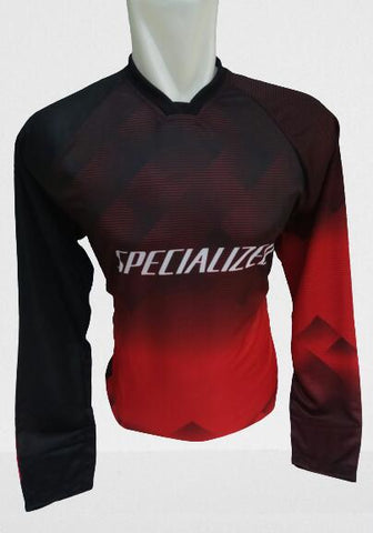 Baju Sepeda Downhill Specialized Merah Hitam
