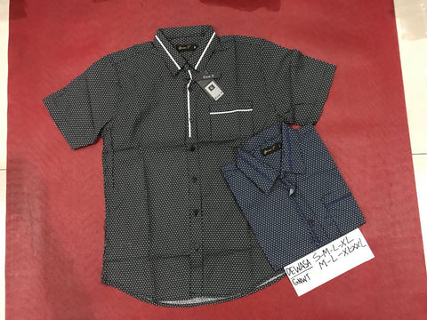 Kemeja Dewasa Lengan Pendek Motif Bintik Bulat Kecil - Nyari.id