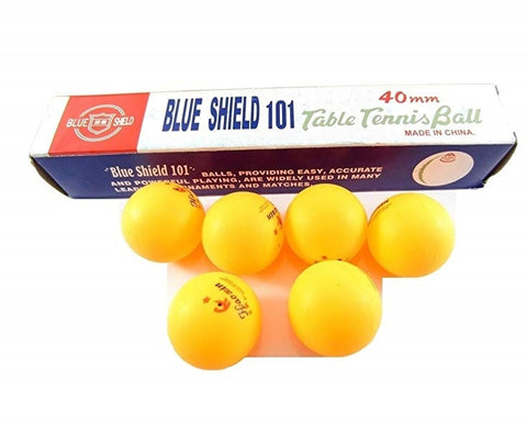 Bola pingpong/bola tenis meja Blue SHIELD 101 isi 6 KUNING 40 MM - Nyari.id
