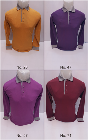 Kaos Polo Polos Andre Mitchel Lengan Panjang Kerah Abu - Nyari.id