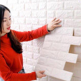 Wallpaper 3D Foam Batu Bata Modern 70X77 Wall Sticker Bagus