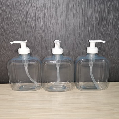 Botol Bening PET Pump Pompa 375ml untuk sabun shampo gel air handsanitizer
