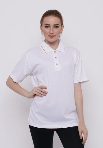 Hitscore Exclusive Kaos Polo Shirt Striped Collar Short Sleeve White - Nyari.id