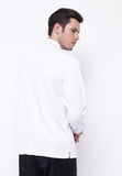 Hitscore Exclusive Kaos Polo Striped Collar Shirt Long Sleeve White - Nyari.id
