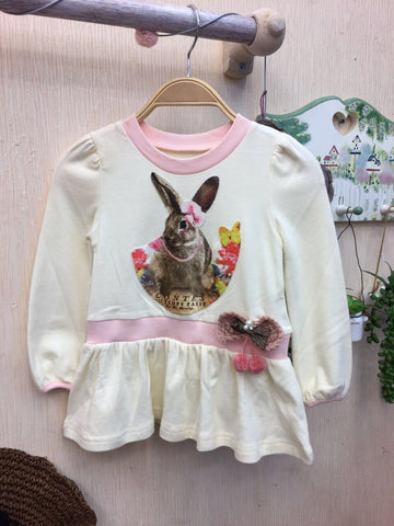 Kids Top White Pink Rabbit - Nyari.id