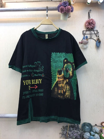 Kaos Wanita Tshirt Bear Stamp Black - Nyari.id