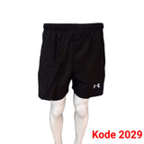 Celana jersey 2in1 olahraga pendek pria badminton tenis fitness gym Kode 2029