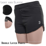 Celana 2 Lapis Running Pants Double Layer Elastis Lari Badminton Olahraga